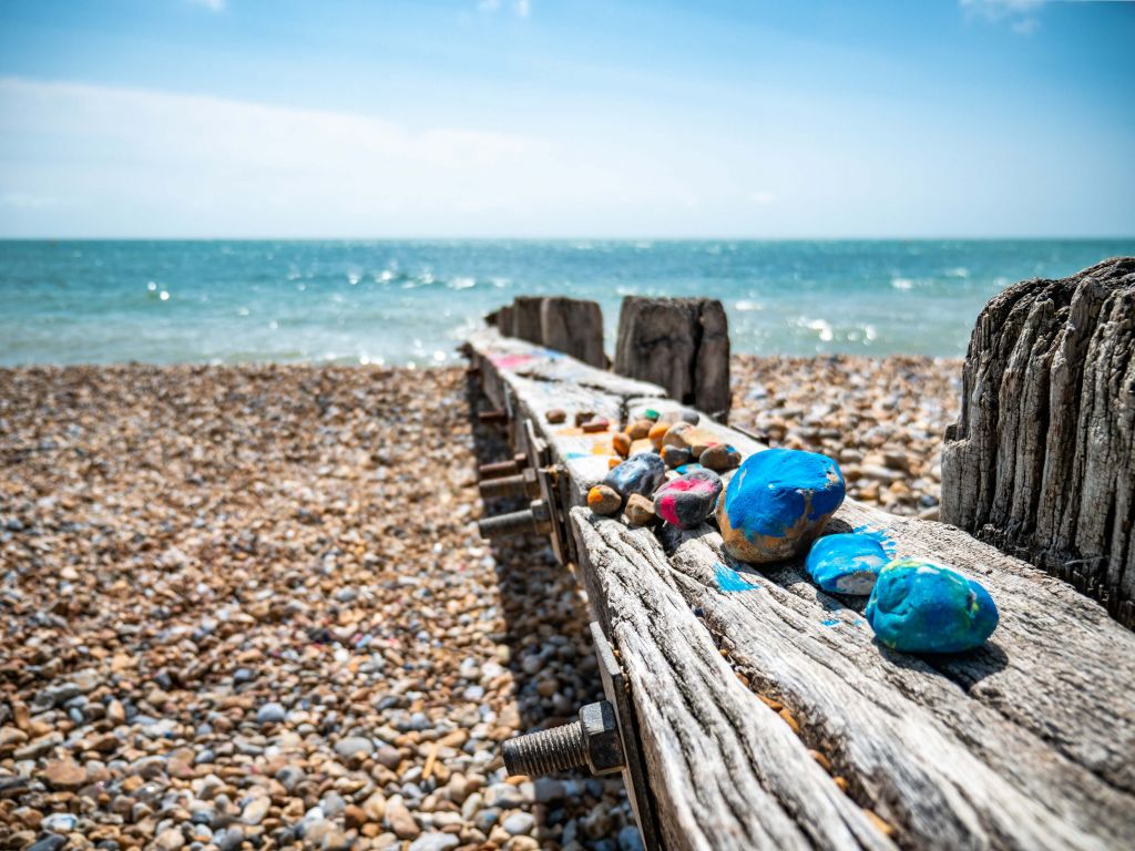 Plage avec des pierres