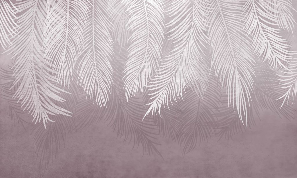 Feuilles de palmier sur un mur en béton