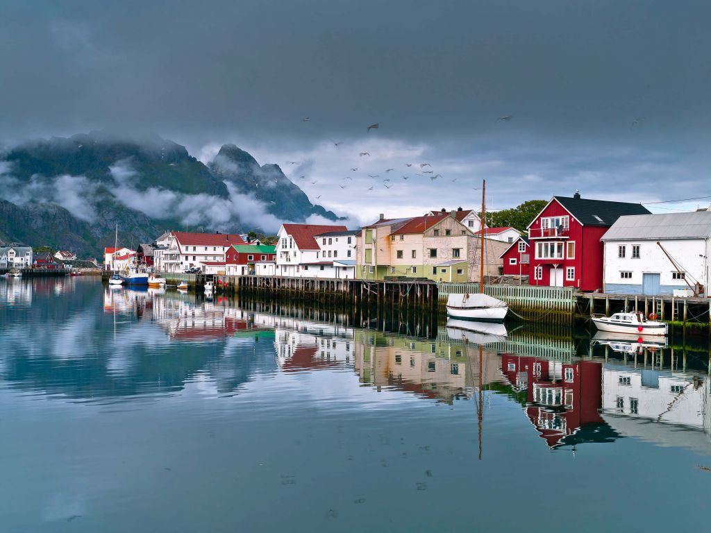 Maisons dans les îles Lofoten