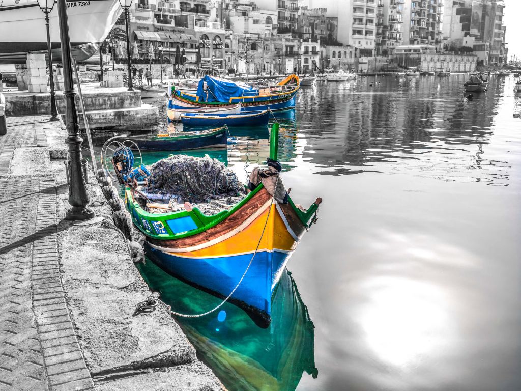 Barques colorées à Malte