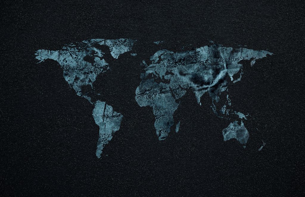 Carte du monde bleue