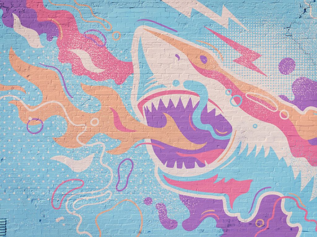 Graffiti avec un requin