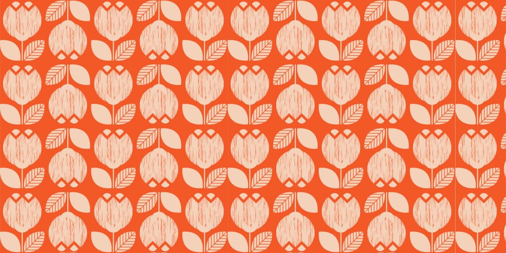 Motif fleur rétro