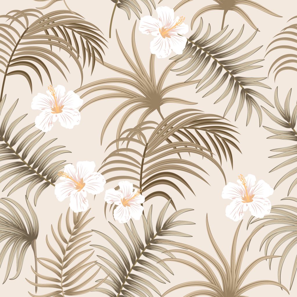 Feuilles et fleurs de palmier