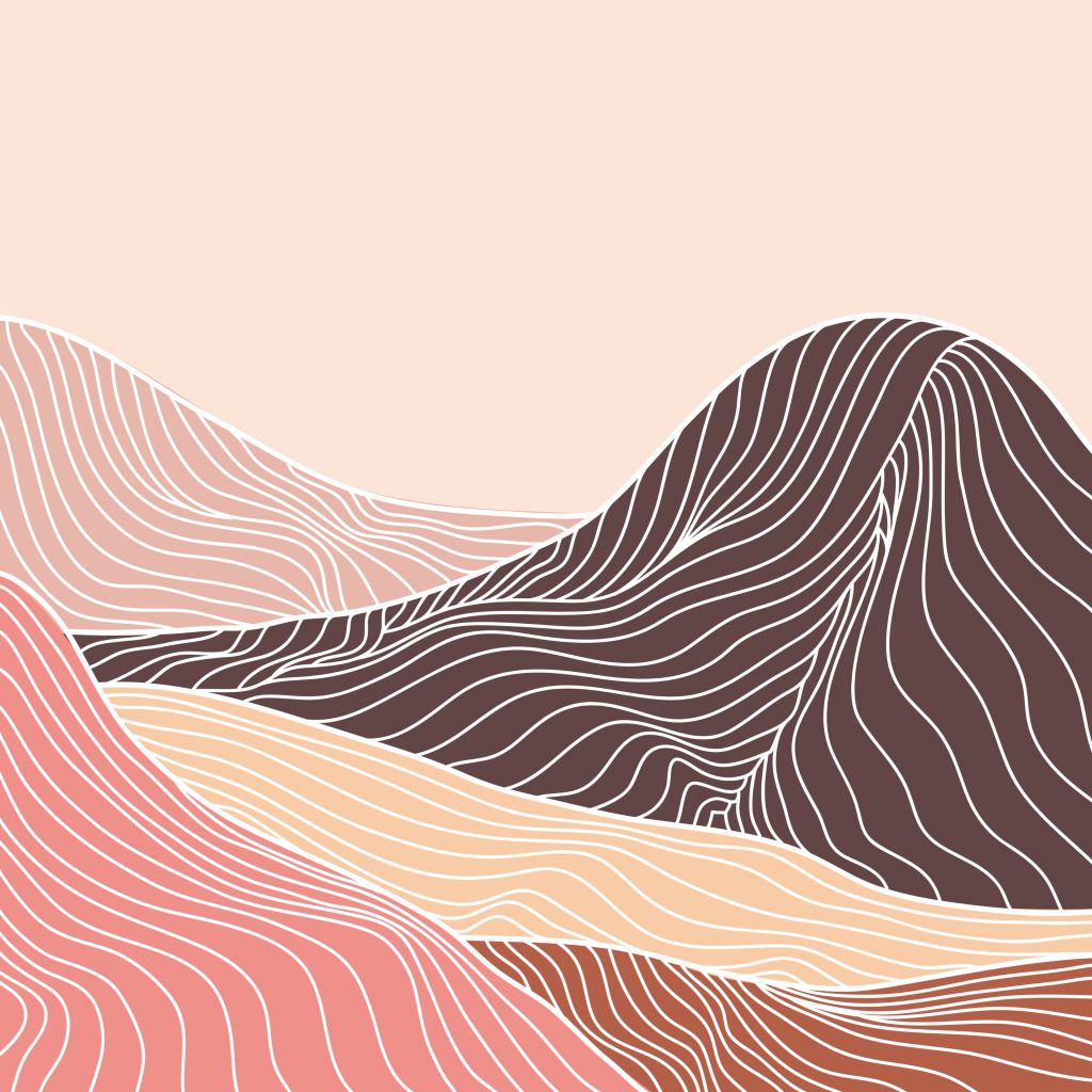 Montagnes colorées au crayon