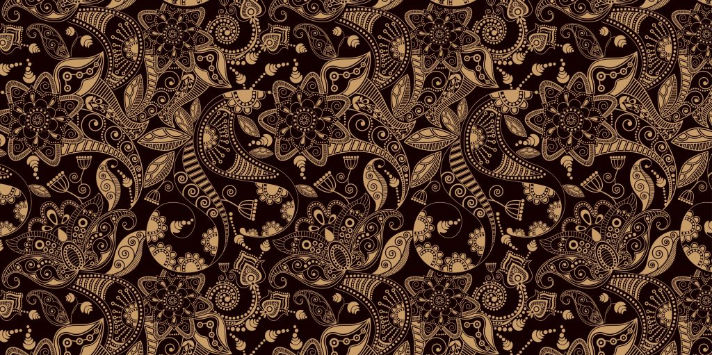 Motifs de fleurs dorées
