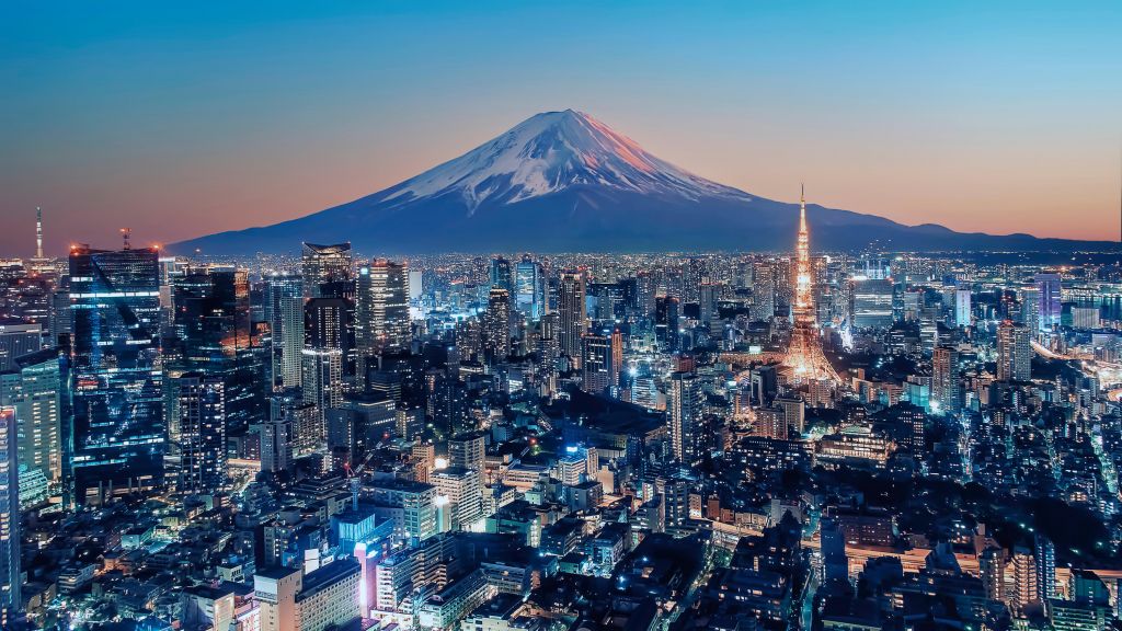 Tokyo au coucher du soleil