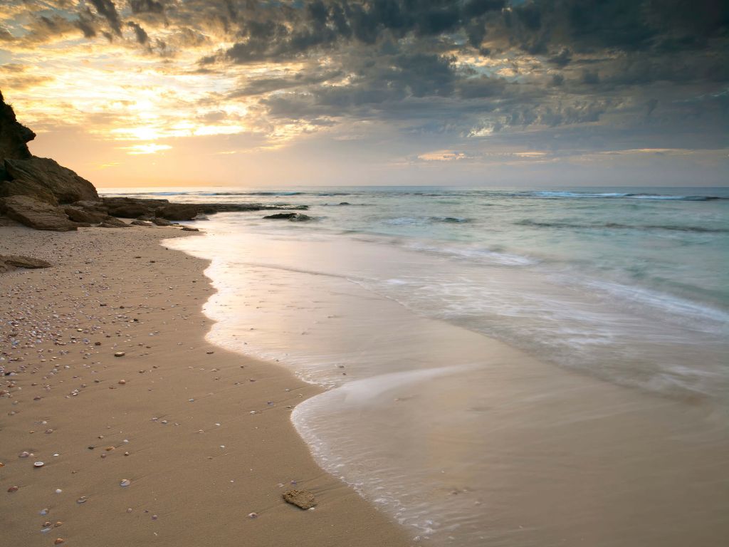 Coucher soleil sur la plage