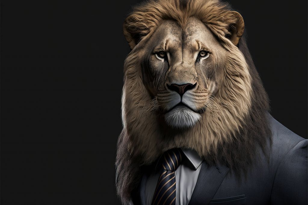 Lion en costume