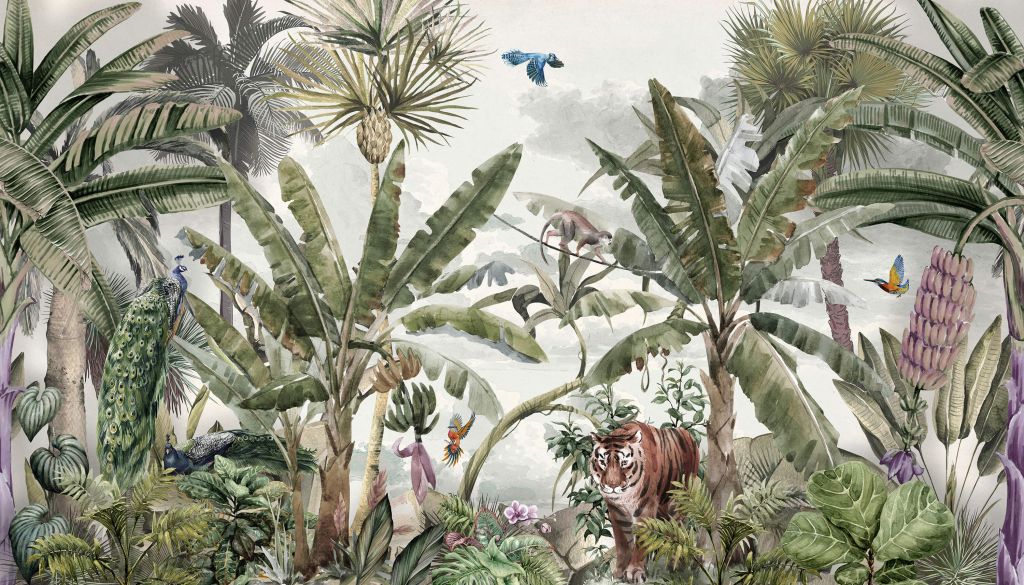 Dessin tropical de forêt tropicale