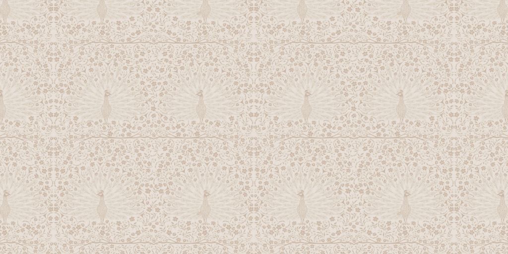 Classic Elegant Peacock Damask Pattern - taupe