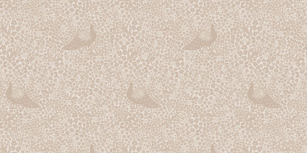 Motif de damas de paon royal - taupe