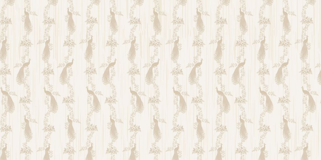 Papier peint Classic Peacock Flora - beige