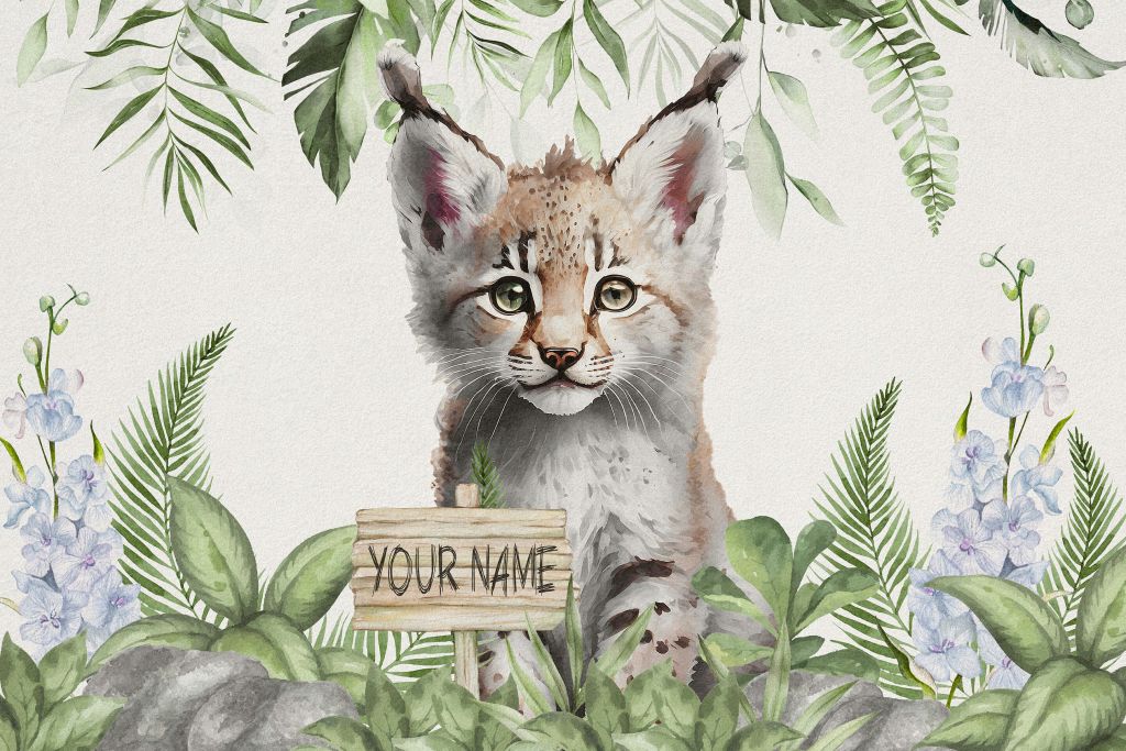 Bébé lynx dans la jungle