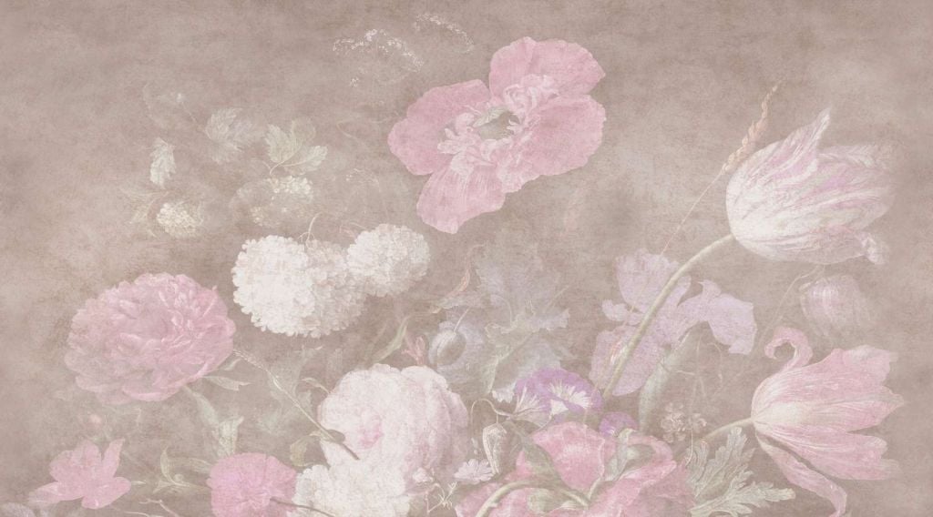Nature morte aux fleurs baroques - pastel vintage