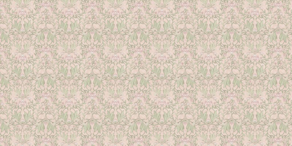Damas floral Morris - rose pastel