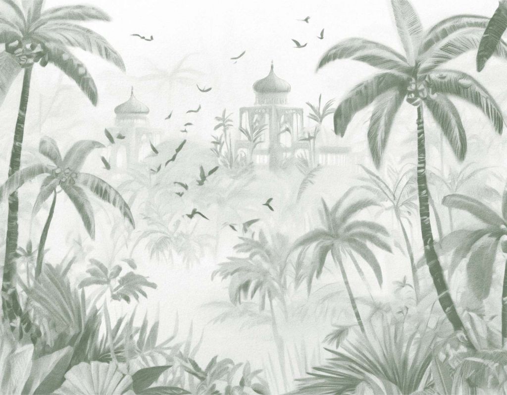 Jardin Oriental à l'Aube, vert