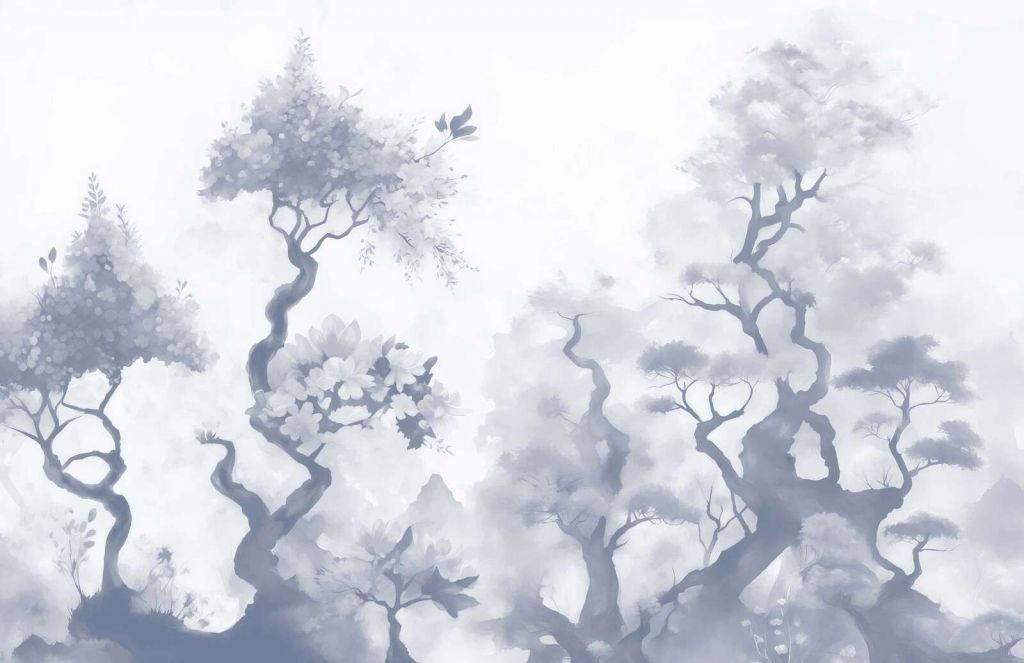 Arbres en fleurs marron