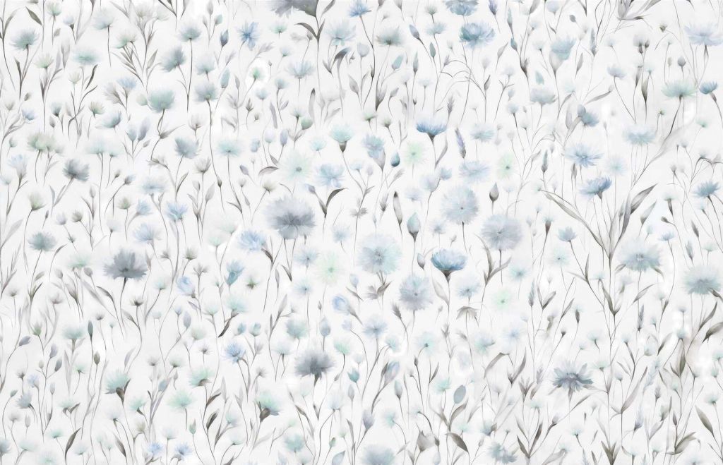 Bleu des bleuets et des herbes des champs