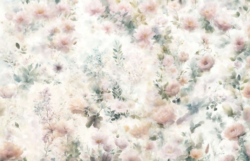 Ambiance florale délicate - verte