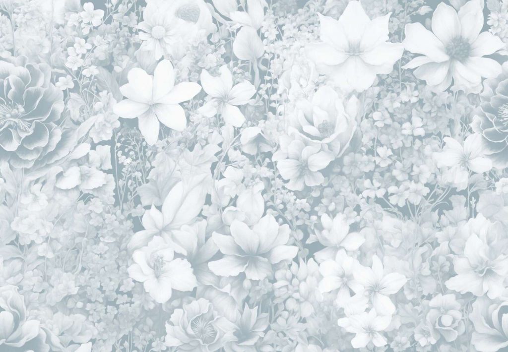 Festival de fleurs sans couture - bleu ciel