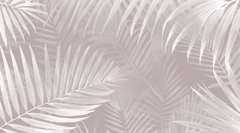 Feuilles de palmier brumeuses - rose