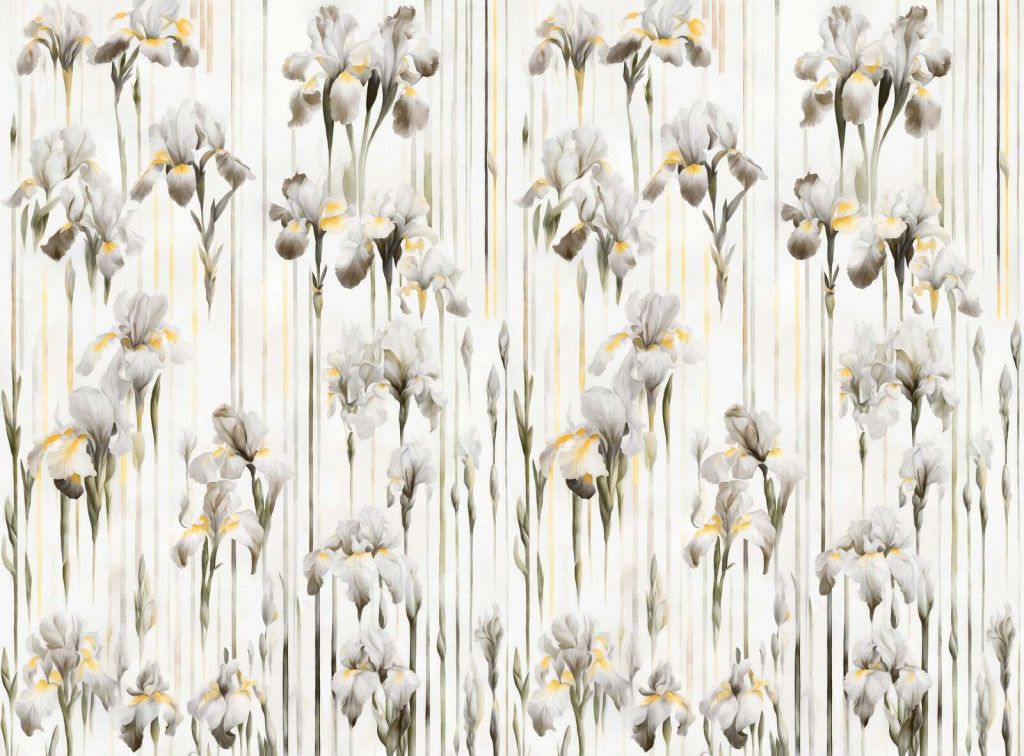 Iris et rayures sépia sans couture