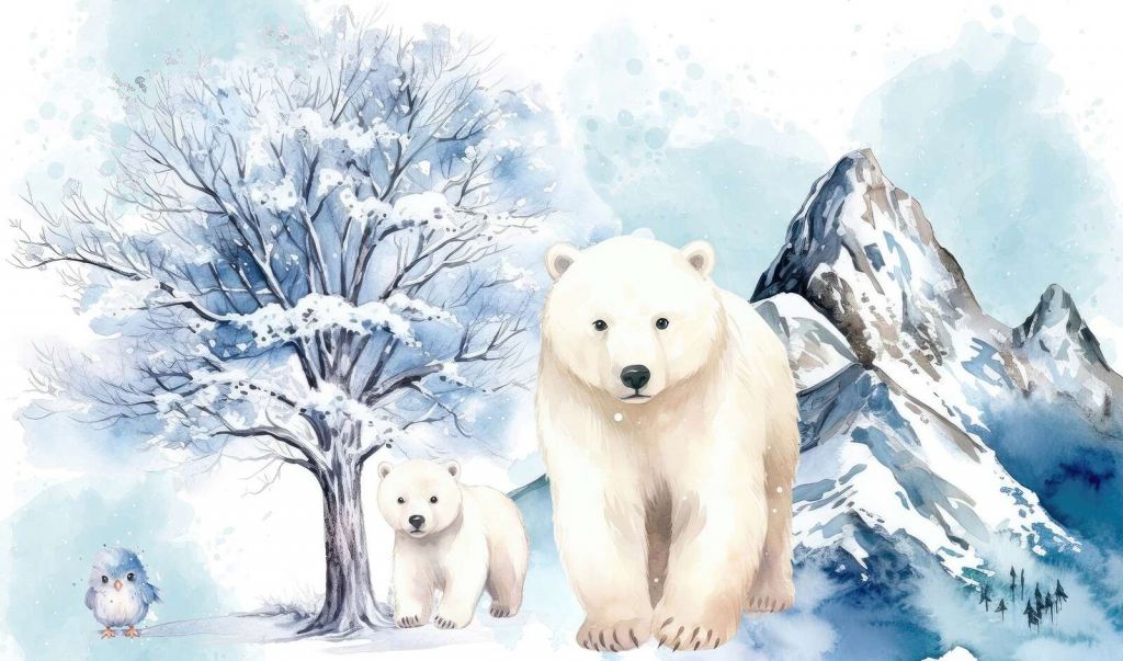 Oursins blancs dans les montagnes hivernales