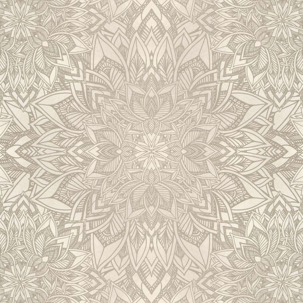 motif floral mandala ornemental beige