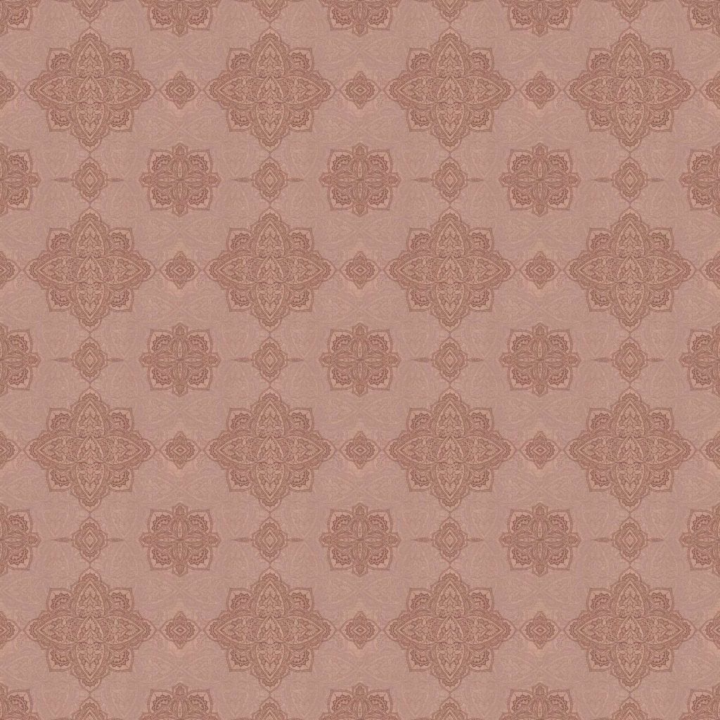 motif oriental à médaillon vieux rose