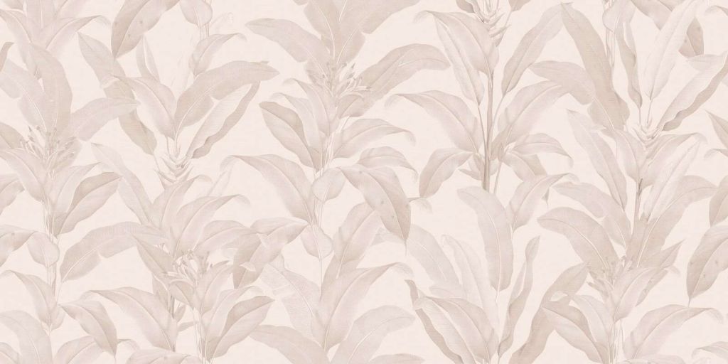feuilles tropicales beige poudré