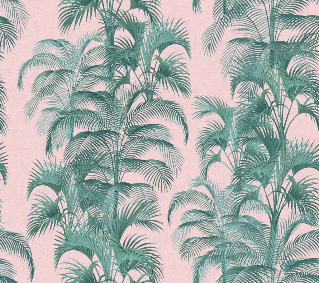 Palmiers tropicaux en rose poudré