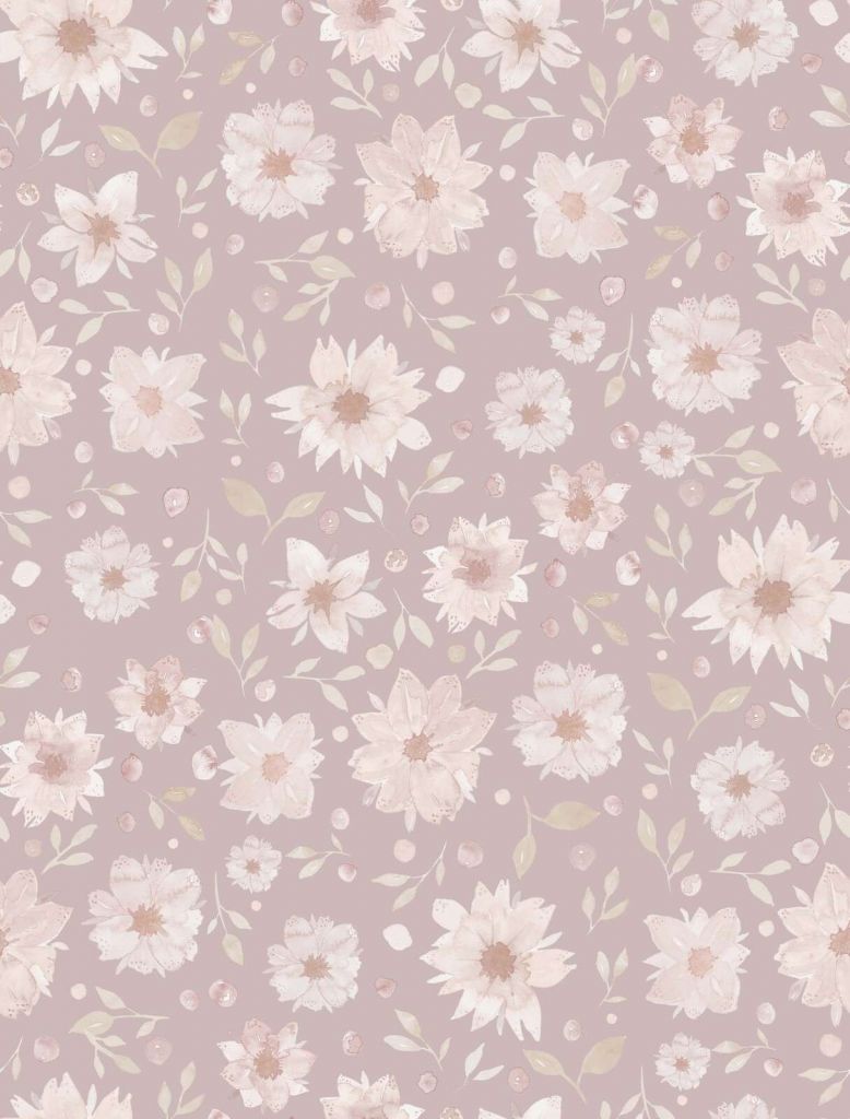 Fleurs douces à l'aquarelle en mauve