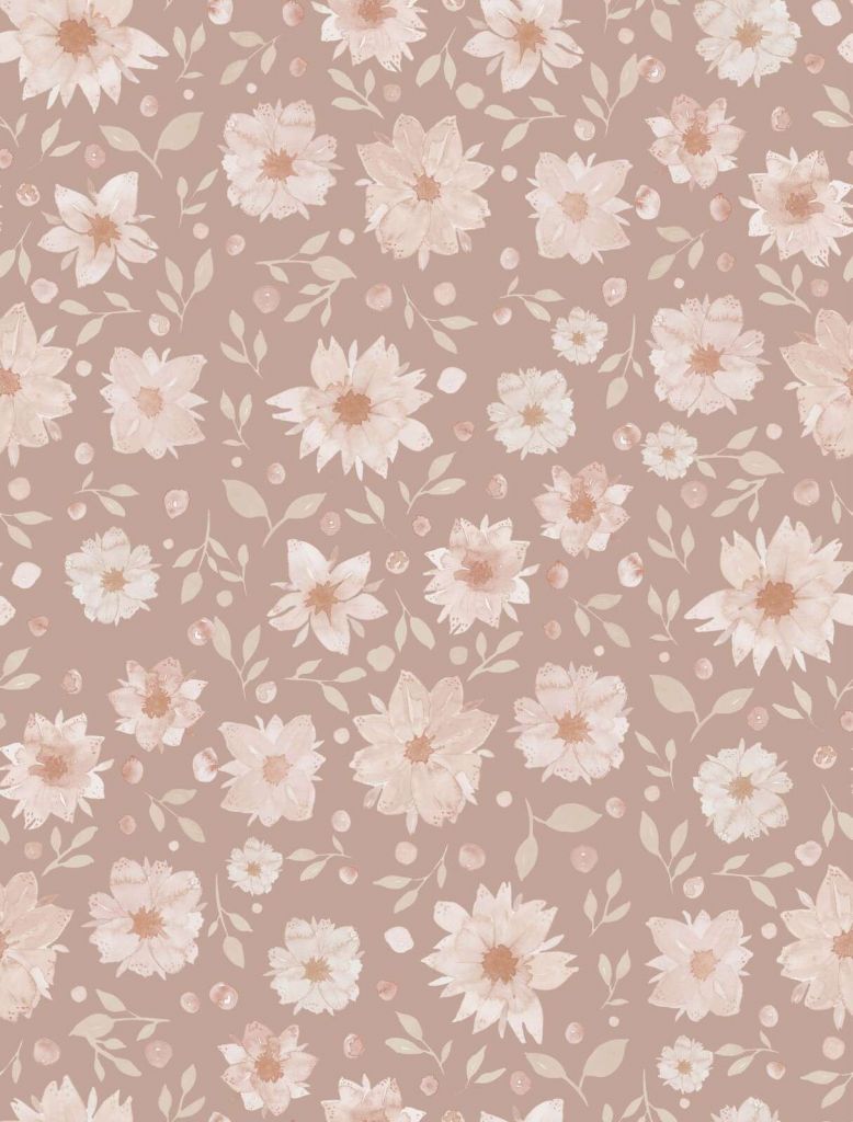 Fleurs douces à l’aquarelle en beige blush