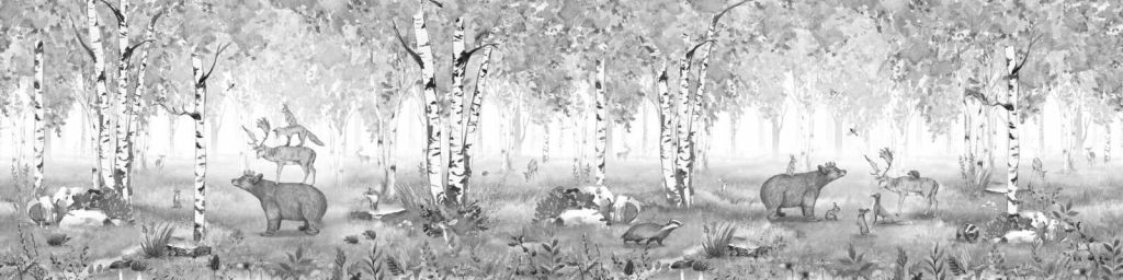 Roi des Ours - Noir et Blanc - Panorama