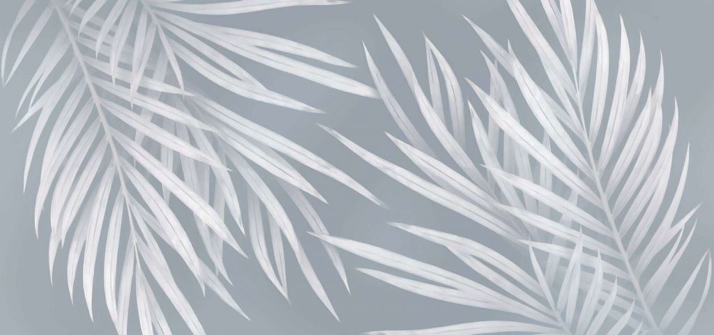 Feuilles de palmier claires en bleu-gris