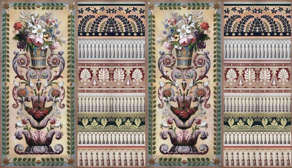 urne funéraire florale classique avec ornements