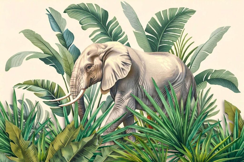 Aventure dans la jungle tropicale des éléphants