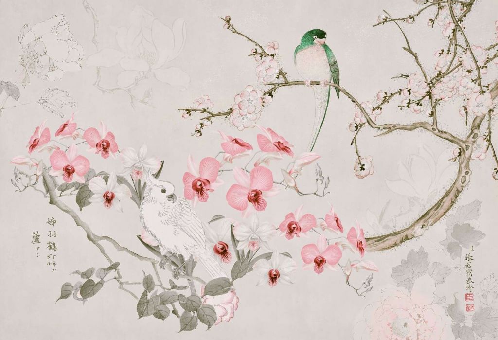 Chinoiserie avec cacatoès