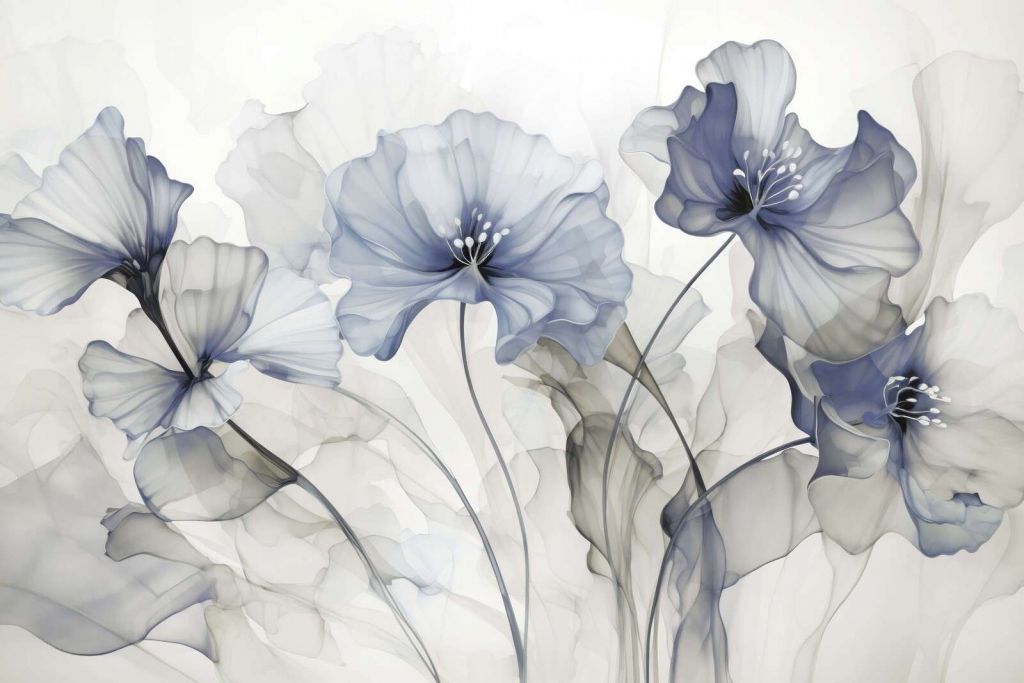 Ethereal flower fantasies blue grey