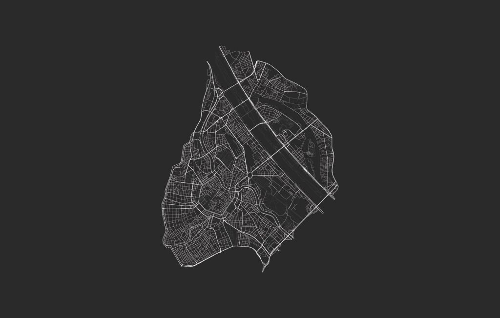 Plan du centre-ville de Vienne, noir