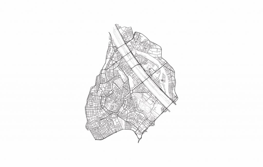 Plan du centre-ville de Vienne, blanc
