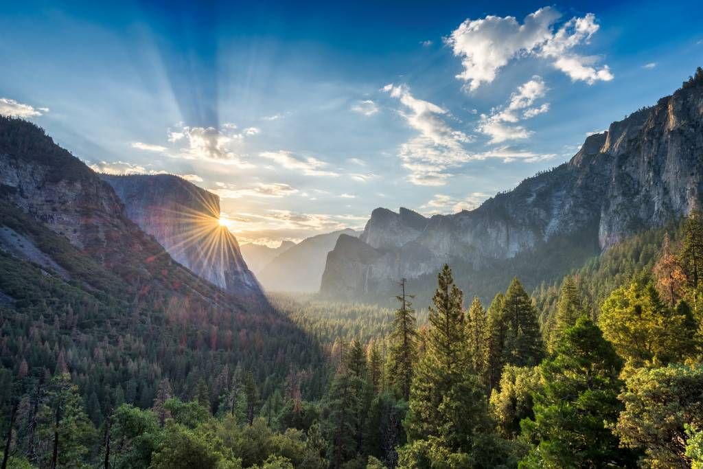 Coucher de soleil dans le parc national