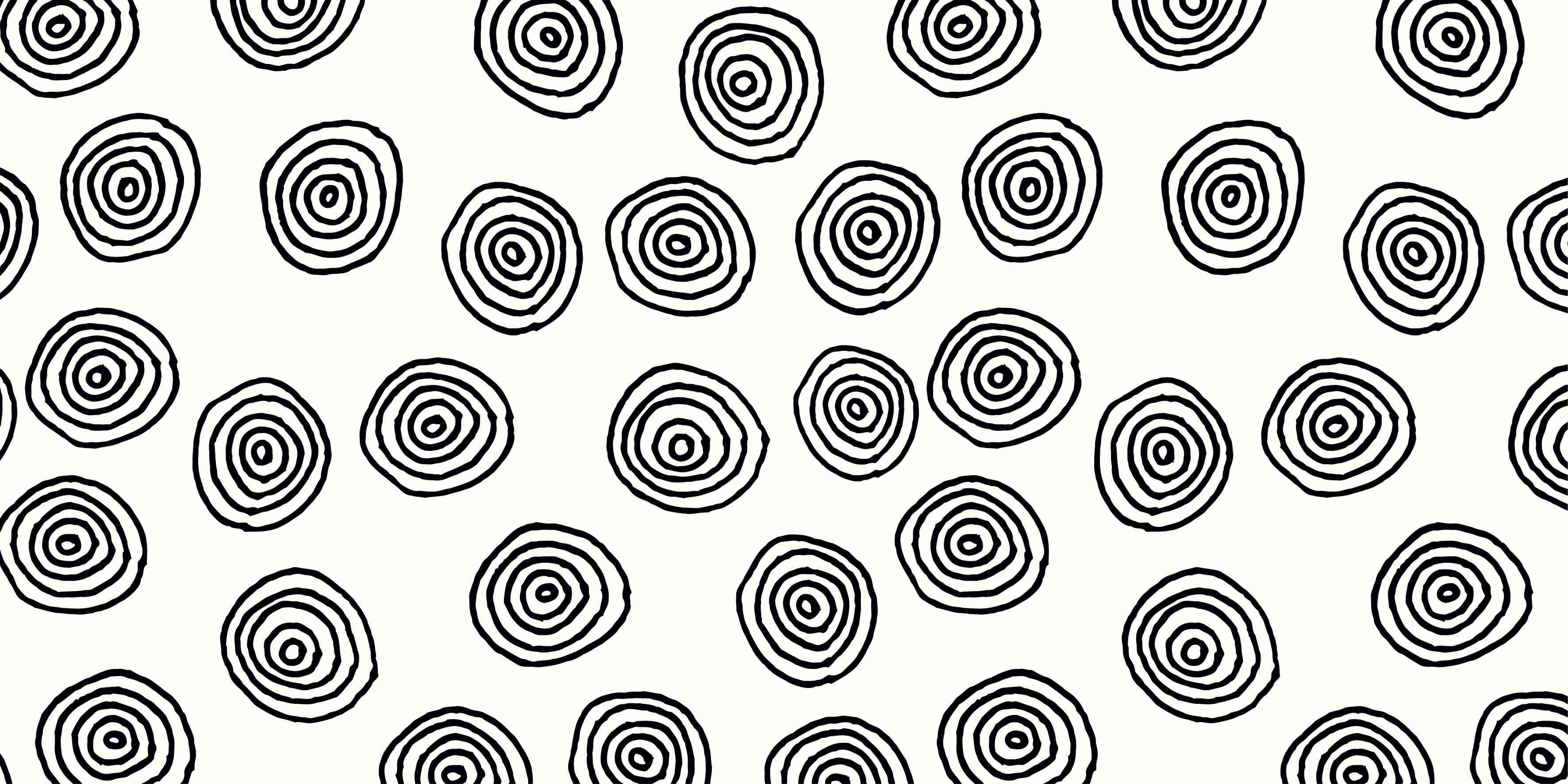 Fond d'écran abstrait - Cercles abstraits en noir et blanc - Chambre d'hobby