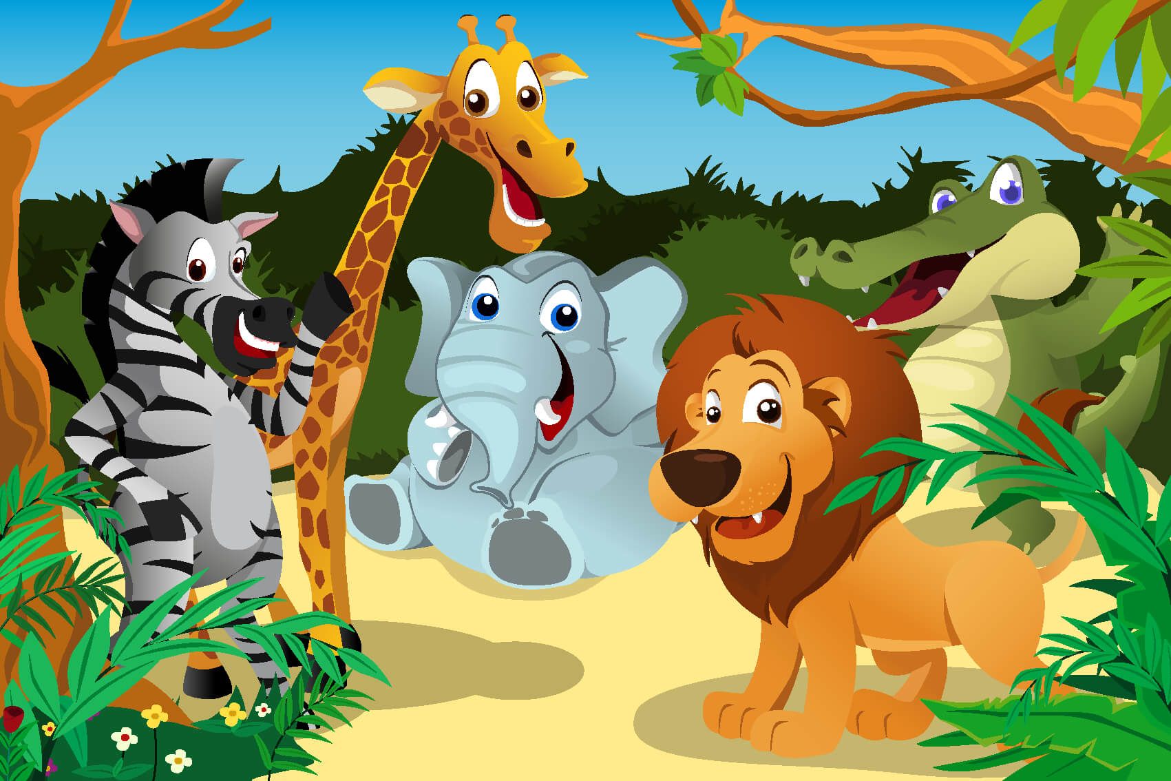 Safari Animals - Animaux sauvages joyeux - Chambre des enfants