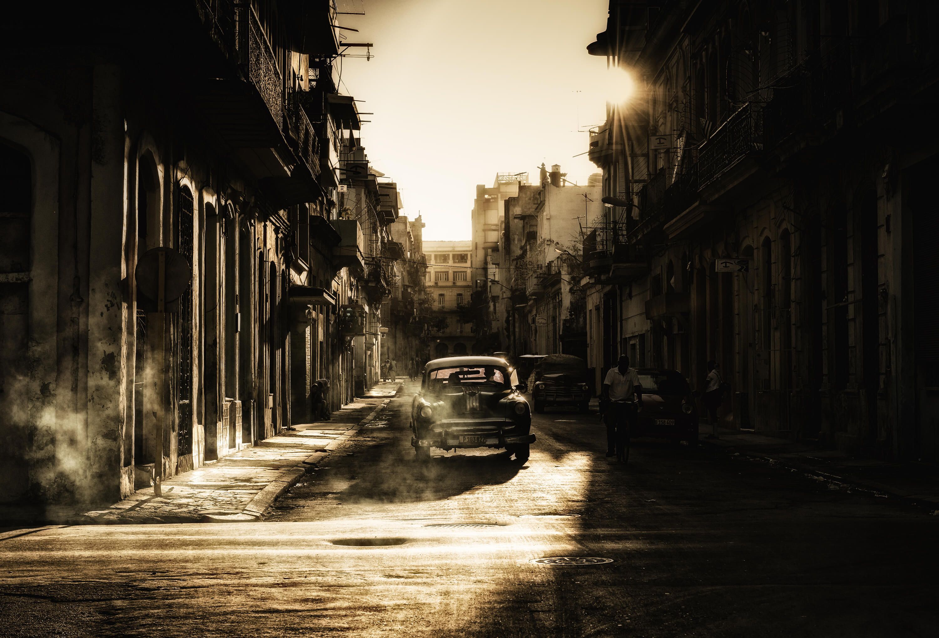 Straat Mystic morning in Havana