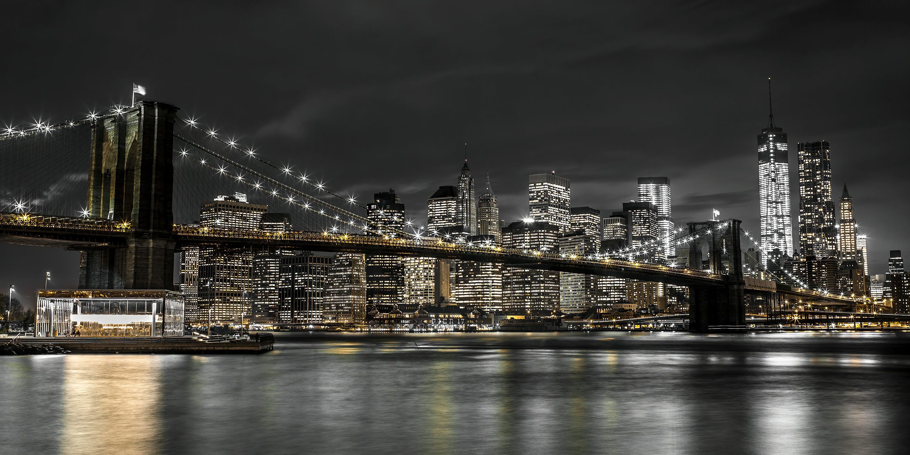 Le pont de Brooklyn la nuit