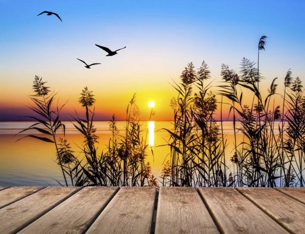Coucher de soleil sur le lac