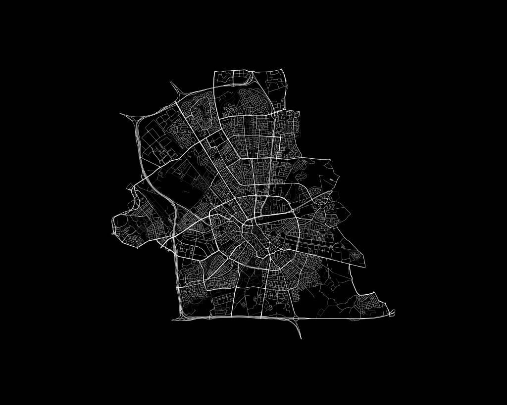 Carte d'Eindhoven, noir Carte d'Eindhoven, noir