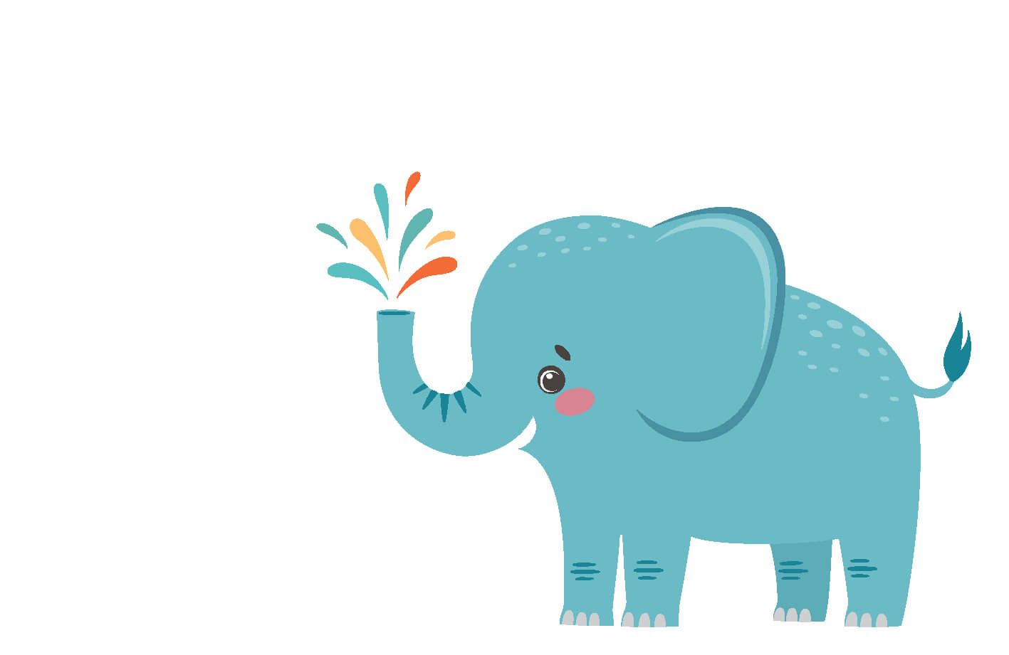 Eléphant joyeux main product photo